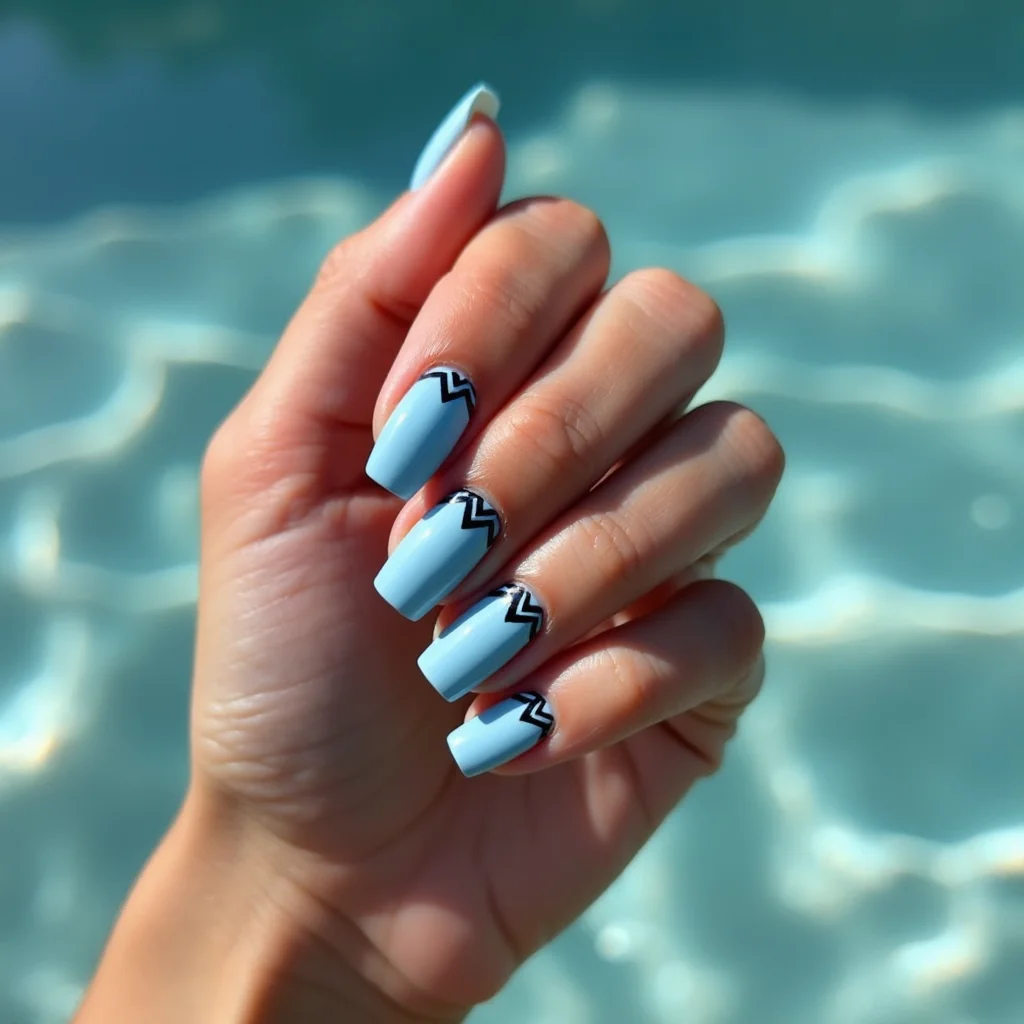 Chevron Trend Blue And Black