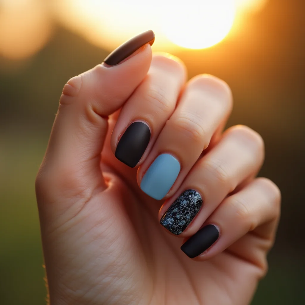 Sophisticated Lace Blue And Black