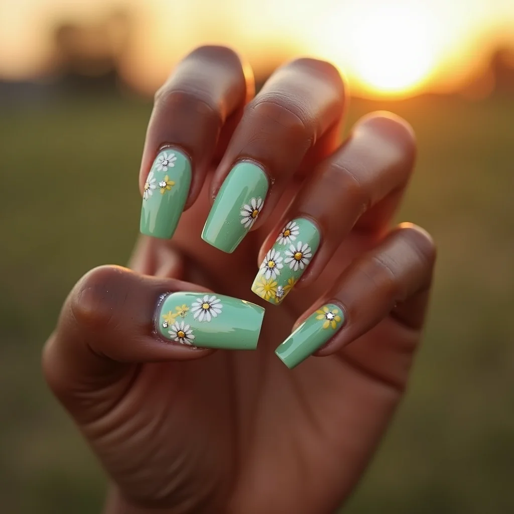 Sparkling Mint Daisies