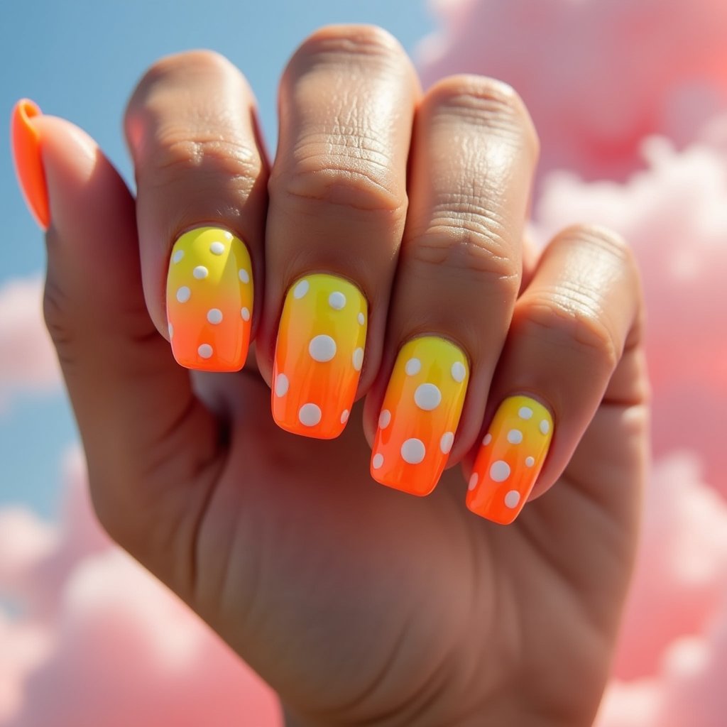 Neon Polka Dot Ombre