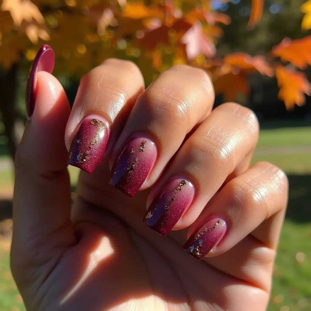  Burgundy Acrylic Ombre Luxury