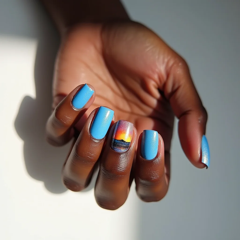 Azure Sunset Glow