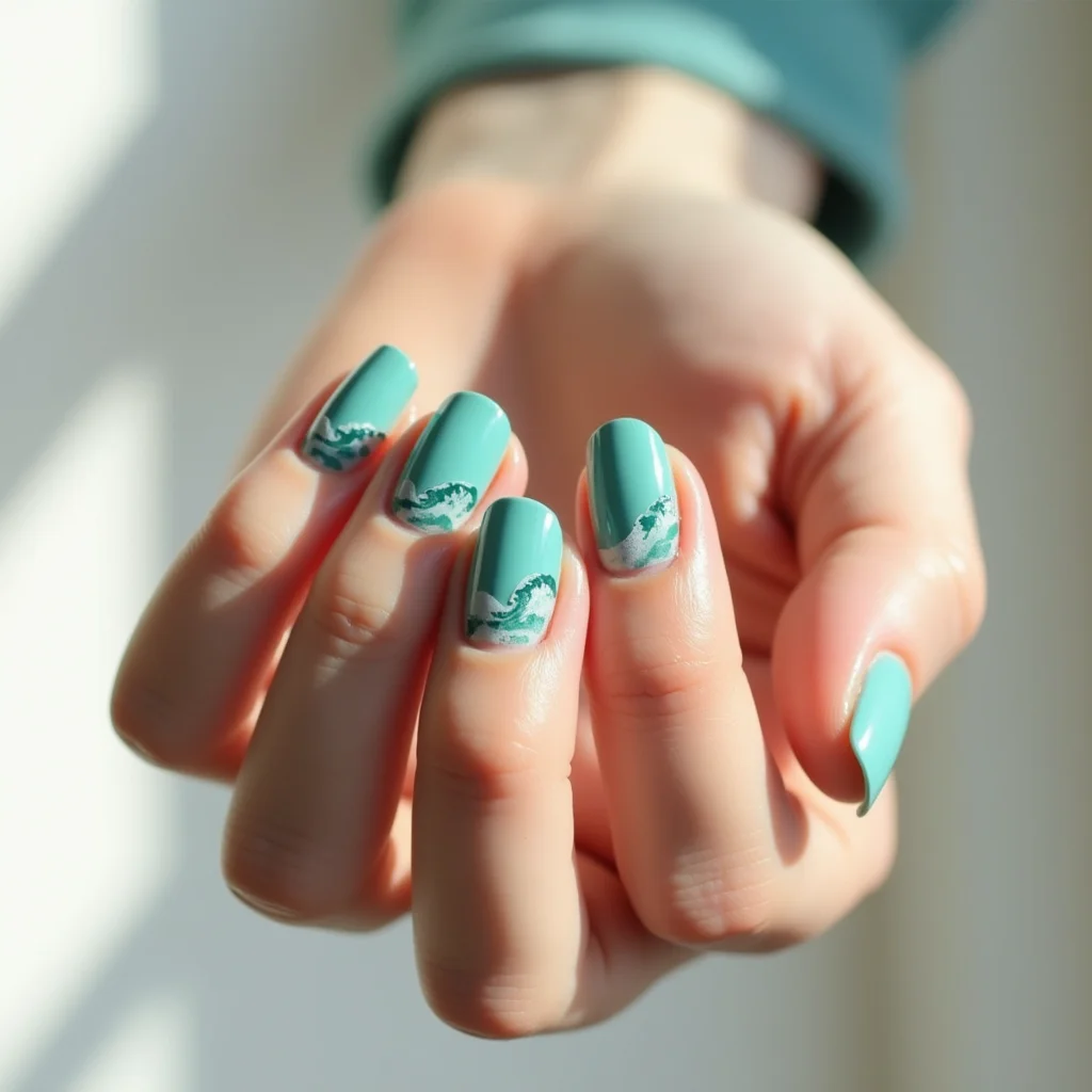 Teal Crystal Waves