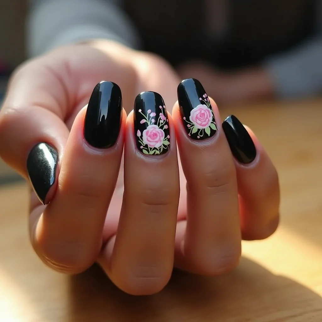 Romantic Black Florals
