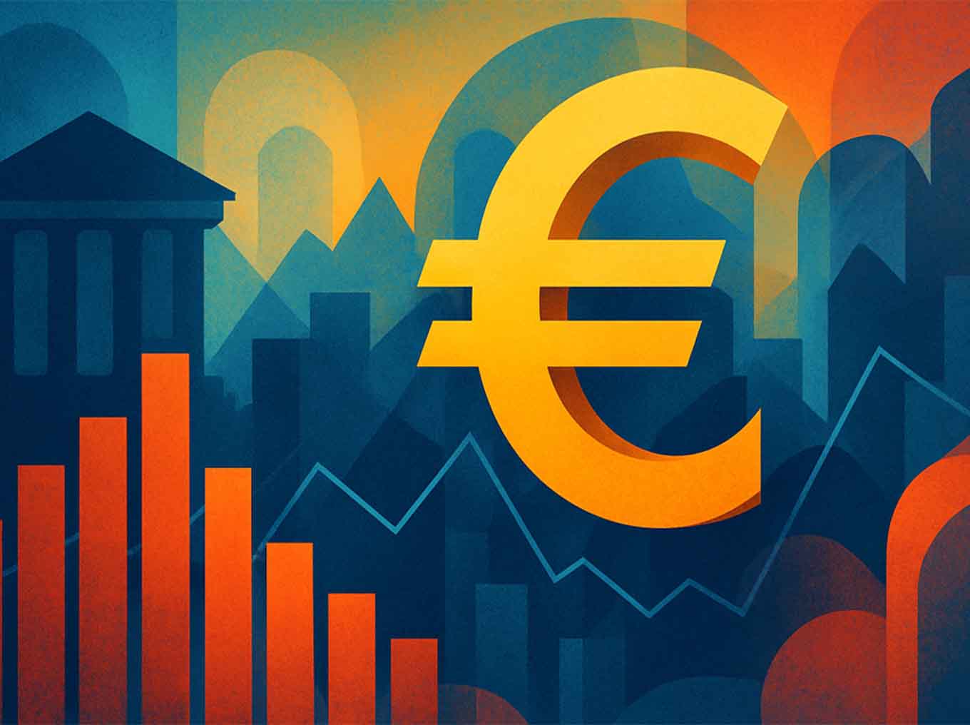 Abstract euro finance illustration, European banking crisis