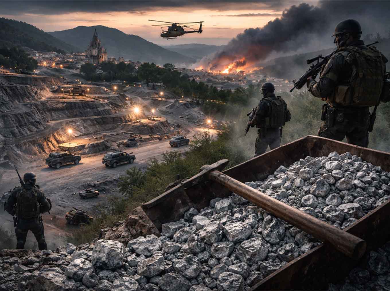 Mexico silver mine landscape with security tension