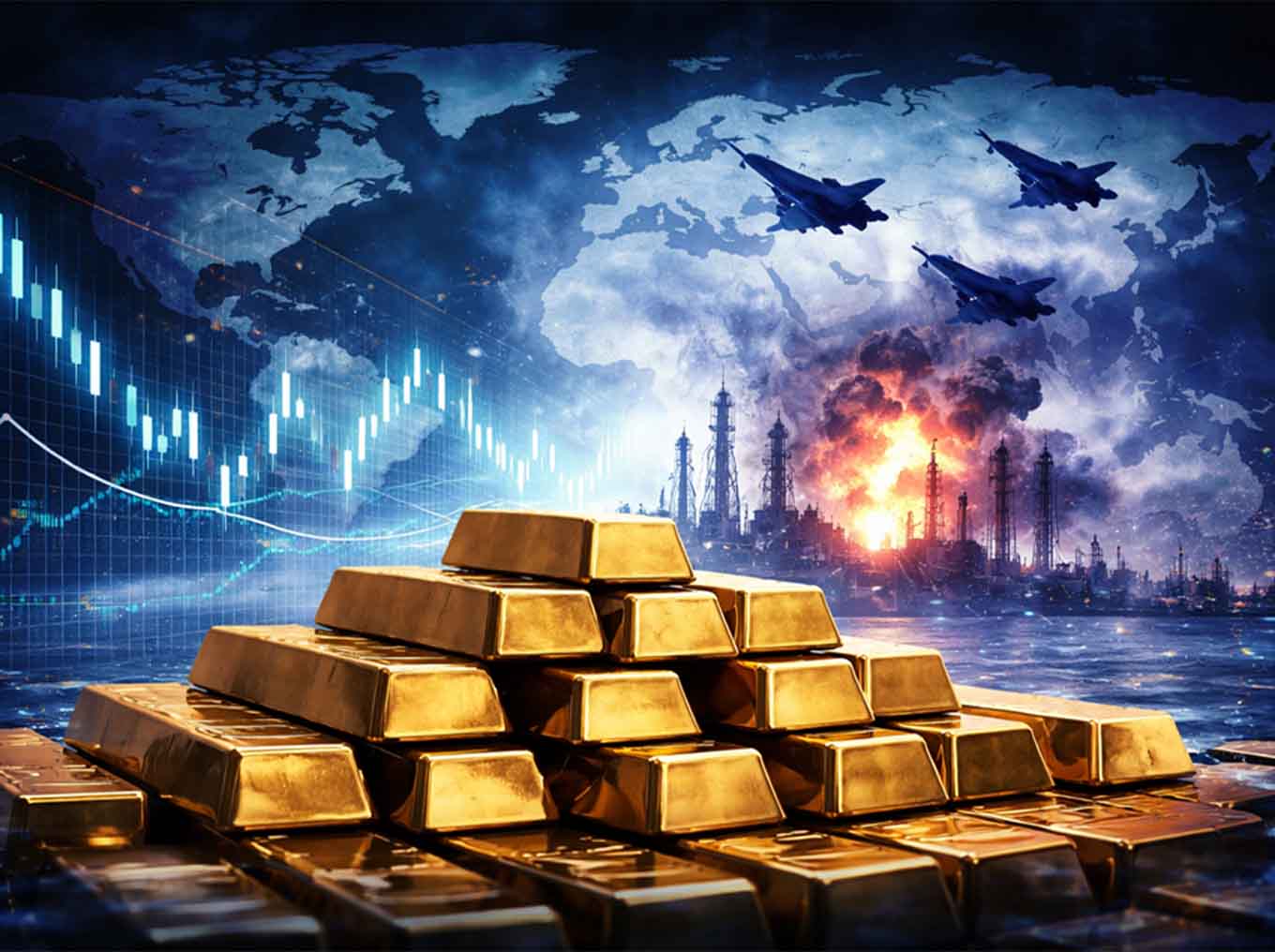 gold bars and financial turmoil