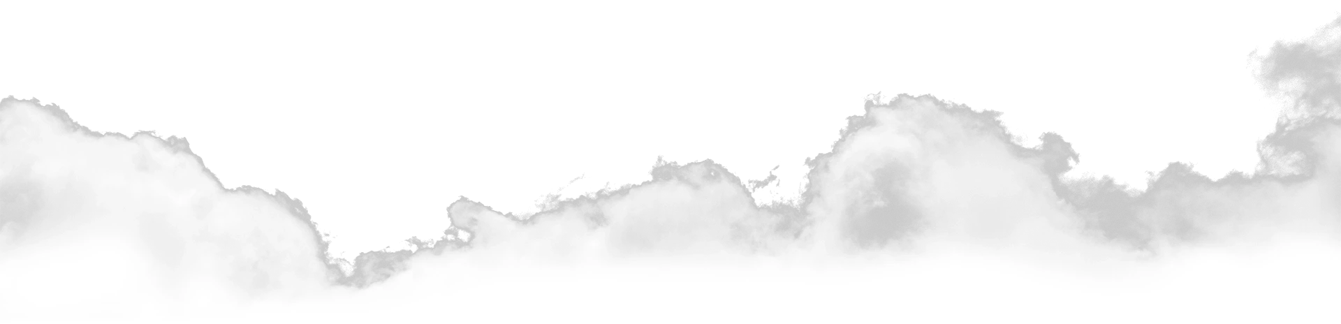 a row of clouds on transparent background