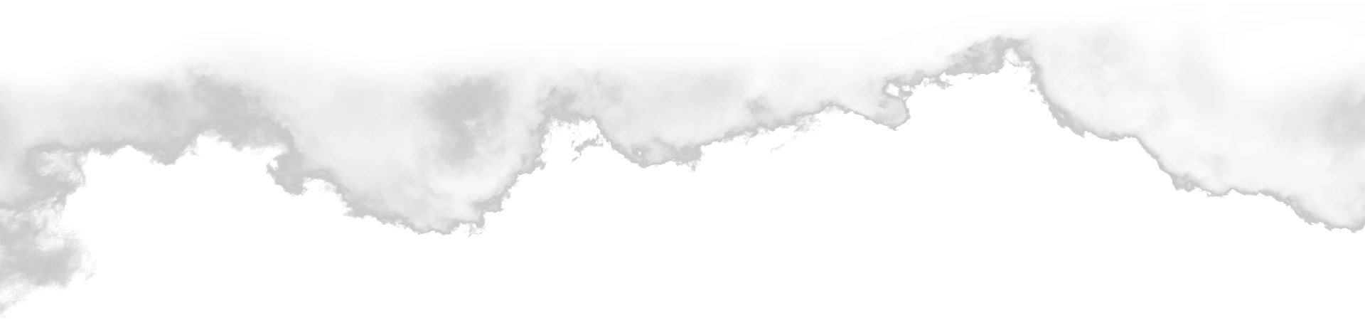 a row of clouds on transparent background