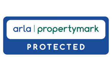 Arla Propertymark Protected blue rectangular logo badge with white text.