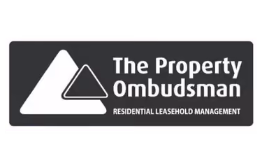 Logo of The Property Ombudsman with a stylized triangle and the text Residential Leasehold Management.