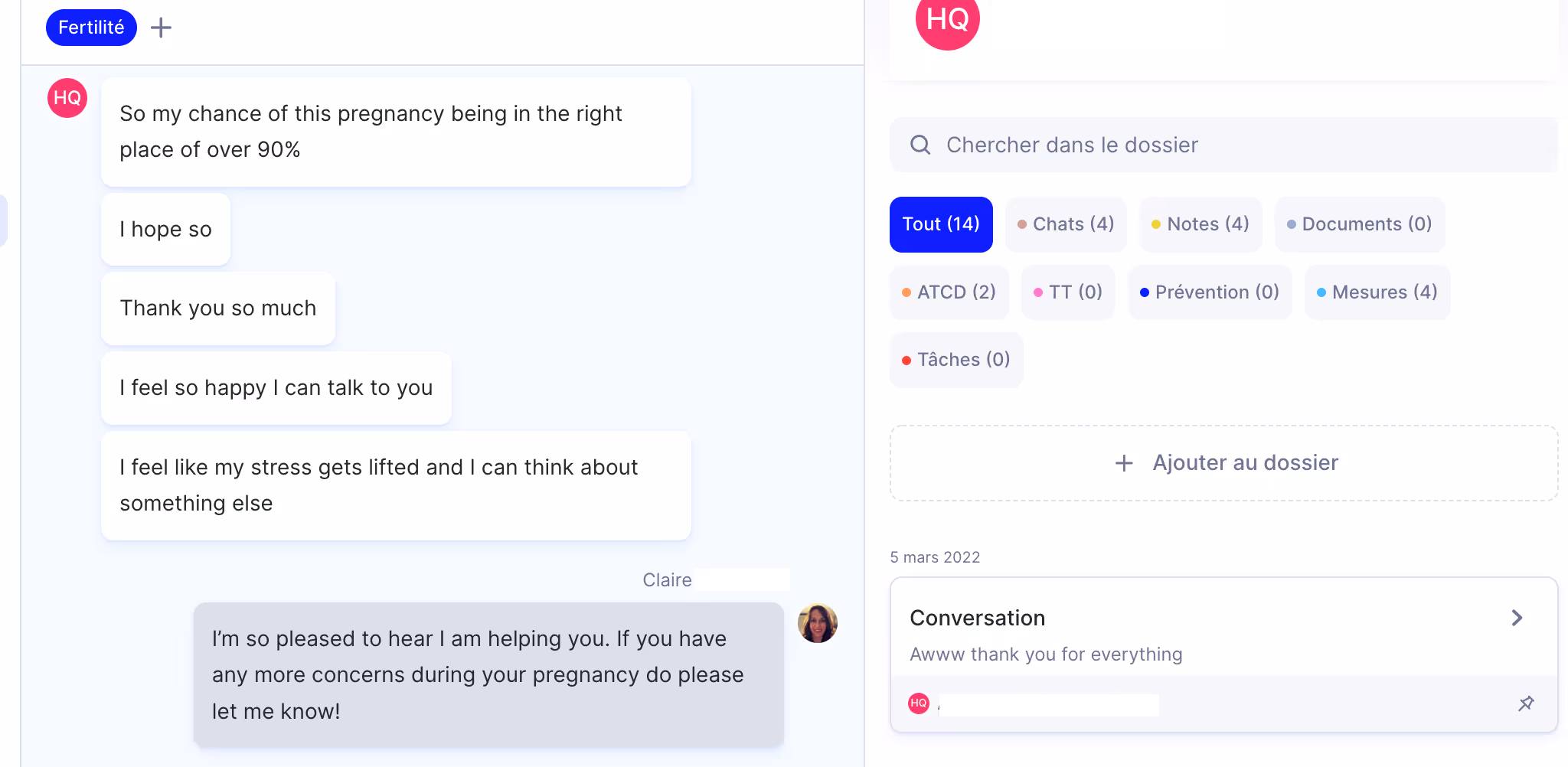 Follow-up on patients