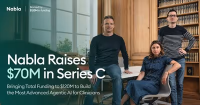 Nabla co-founders (from left to right):  Alex Lebrun - CEO, Delphine Groll - COO, and Martin Raison - CTO.