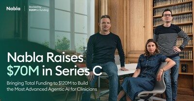 Nabla co-founders (from left to right):  Alex Lebrun - CEO, Delphine Groll - COO, and Martin Raison - CTO.