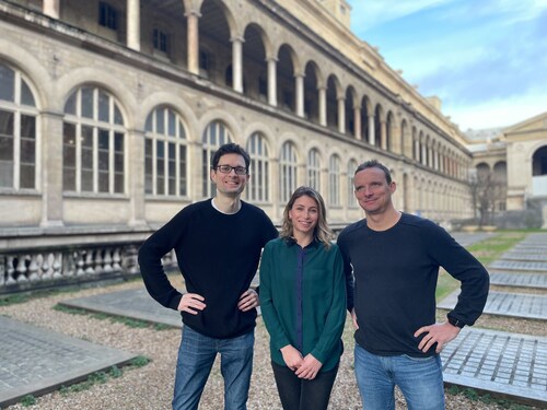 Nabla co-founders (from left to right): Martin Raison - CTO, Delphine Groll - COO, and Alex Lebrun - CEO