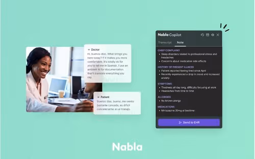 Nabla is the first AI scribe to deploy Spanish translation functionality to bridge the gap in care due to language barriers.