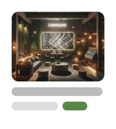 Le Placard - Photo d'annonce de plateforme de covoiturage représentant un bureau avec un carte en ligne projetée sur le mur.