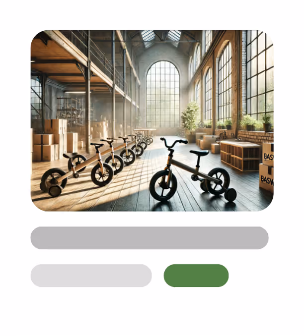 Le Placard - Photo d'annonce de projet de petites roues pour vélo représentant un entrepôt rempli de vélo avec des petites roues.
