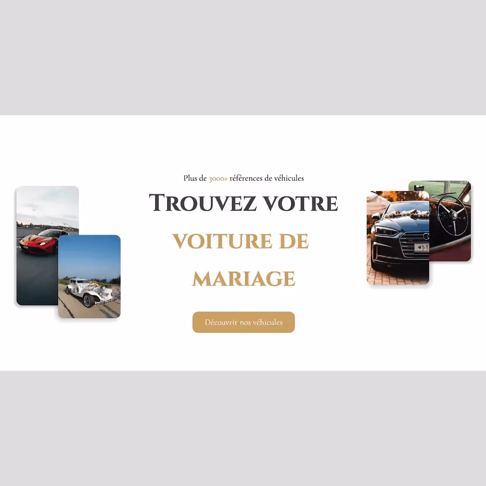 Wedding Car site internet page d'acceuil