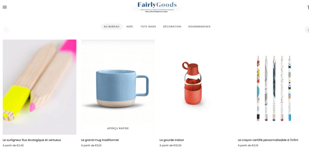 FairlyGoods, les goodies vedettes