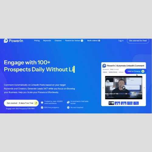 PowerIn , site internet page d'acceuil