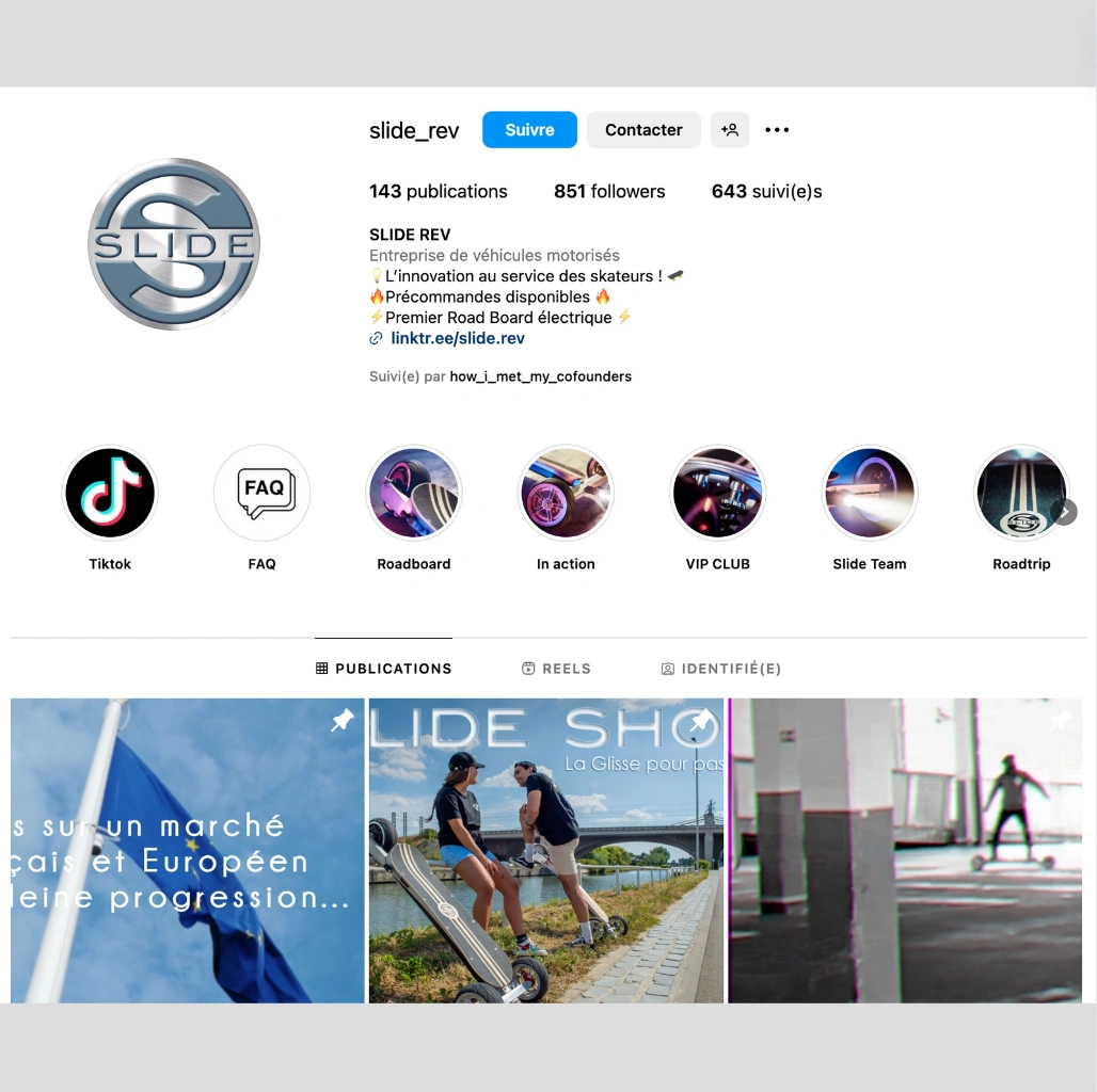 Compte Instagram Slide Rev