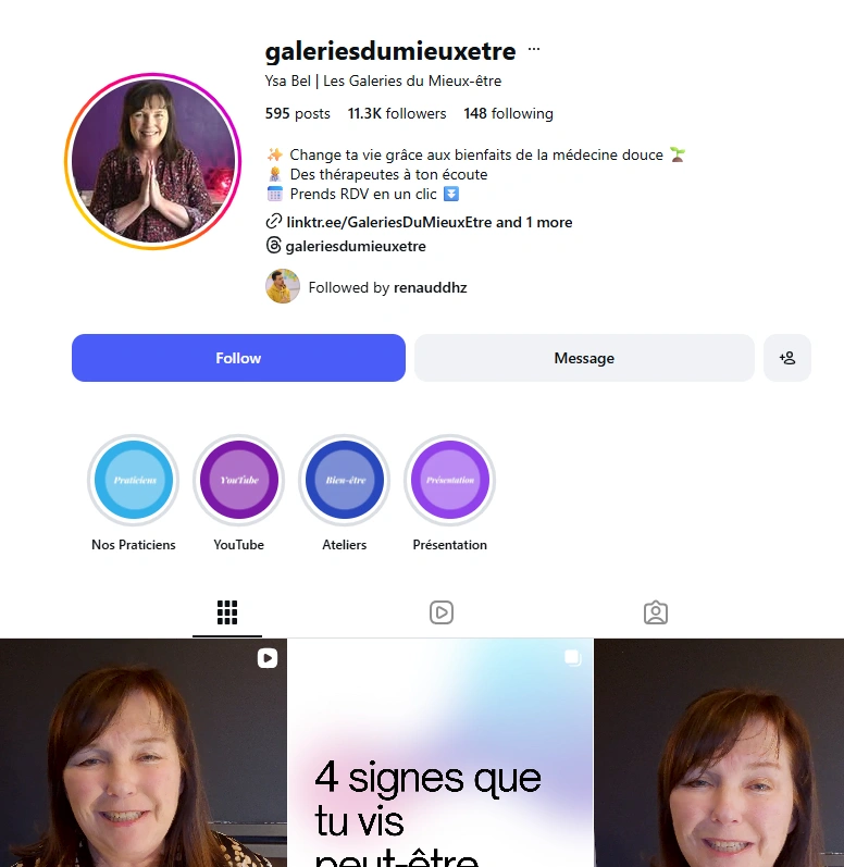 Compte Instagram Galerie du mieux être