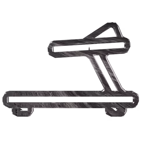 Black sketch-style icon of a treadmill exercise machine.