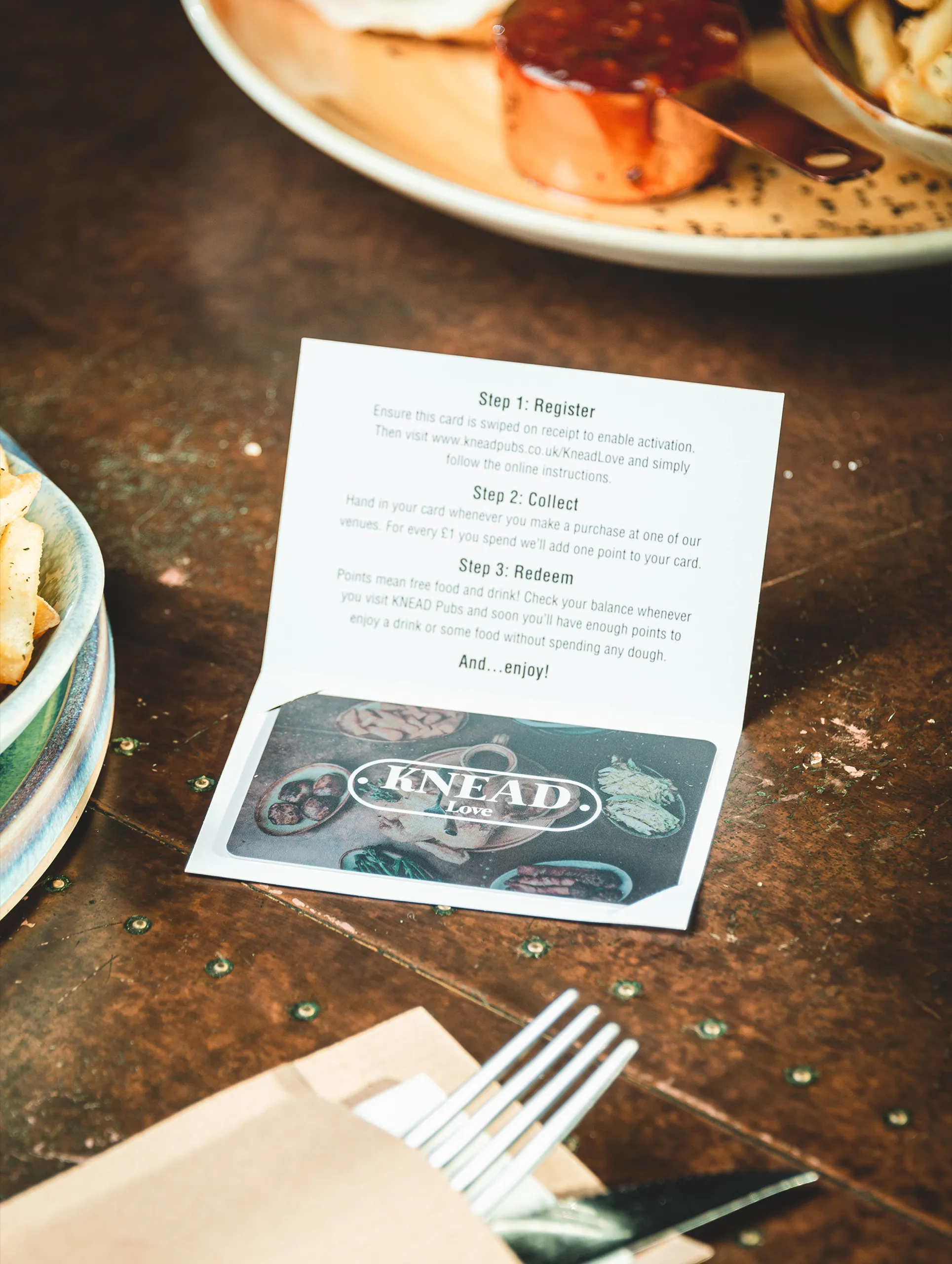 gift card design open on a table