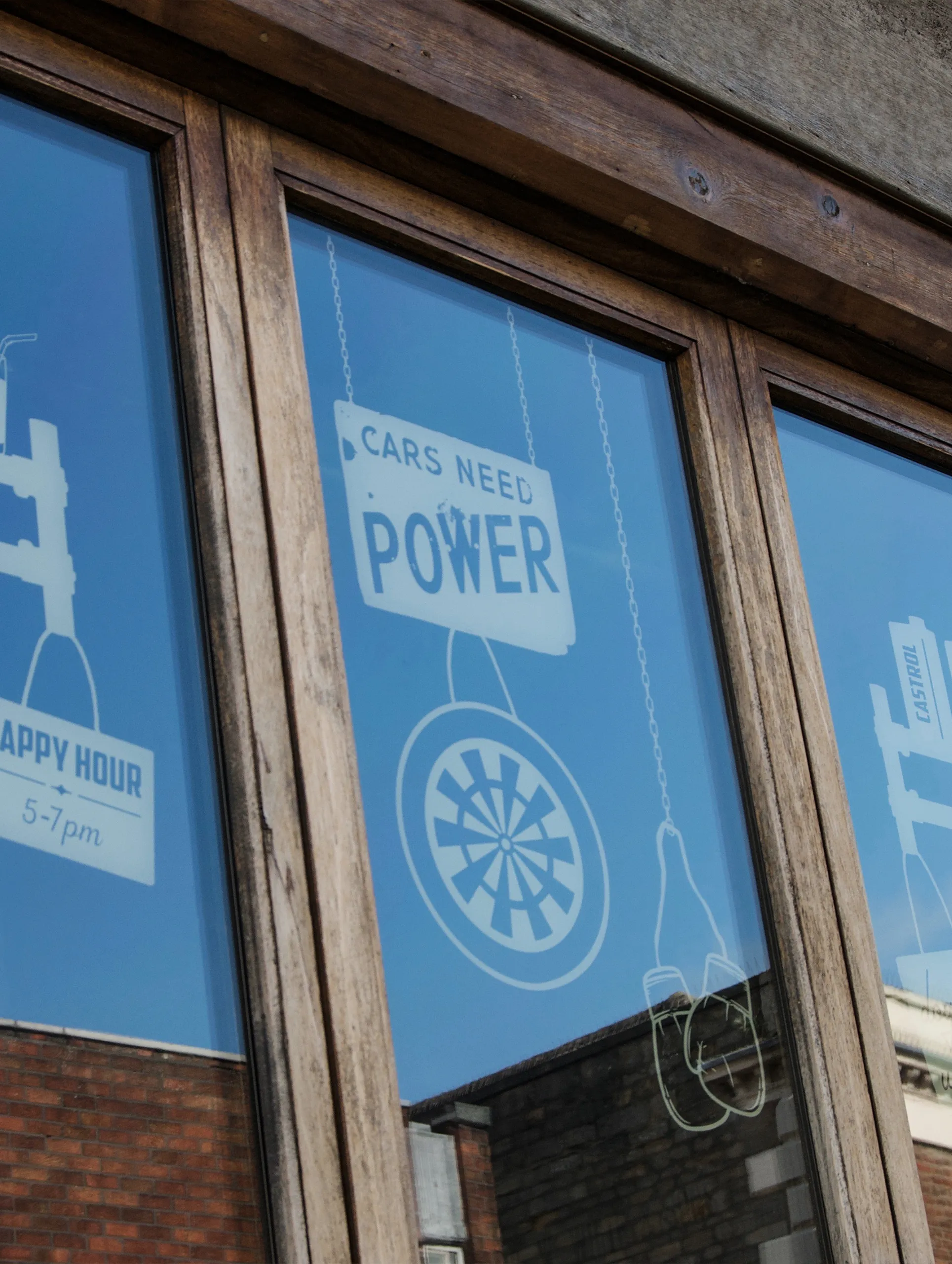pub signage using illustrations