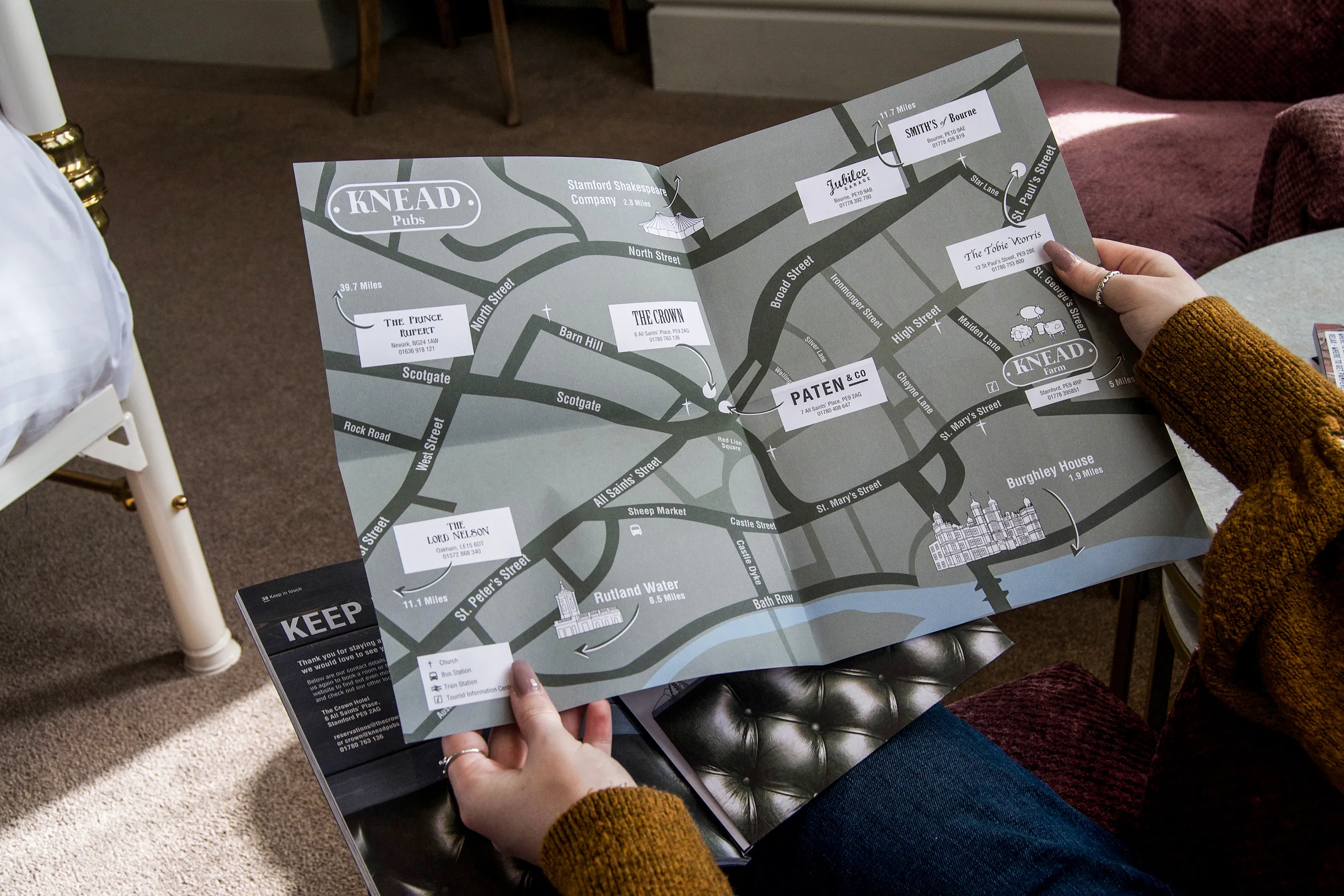 illustrated map design being read
