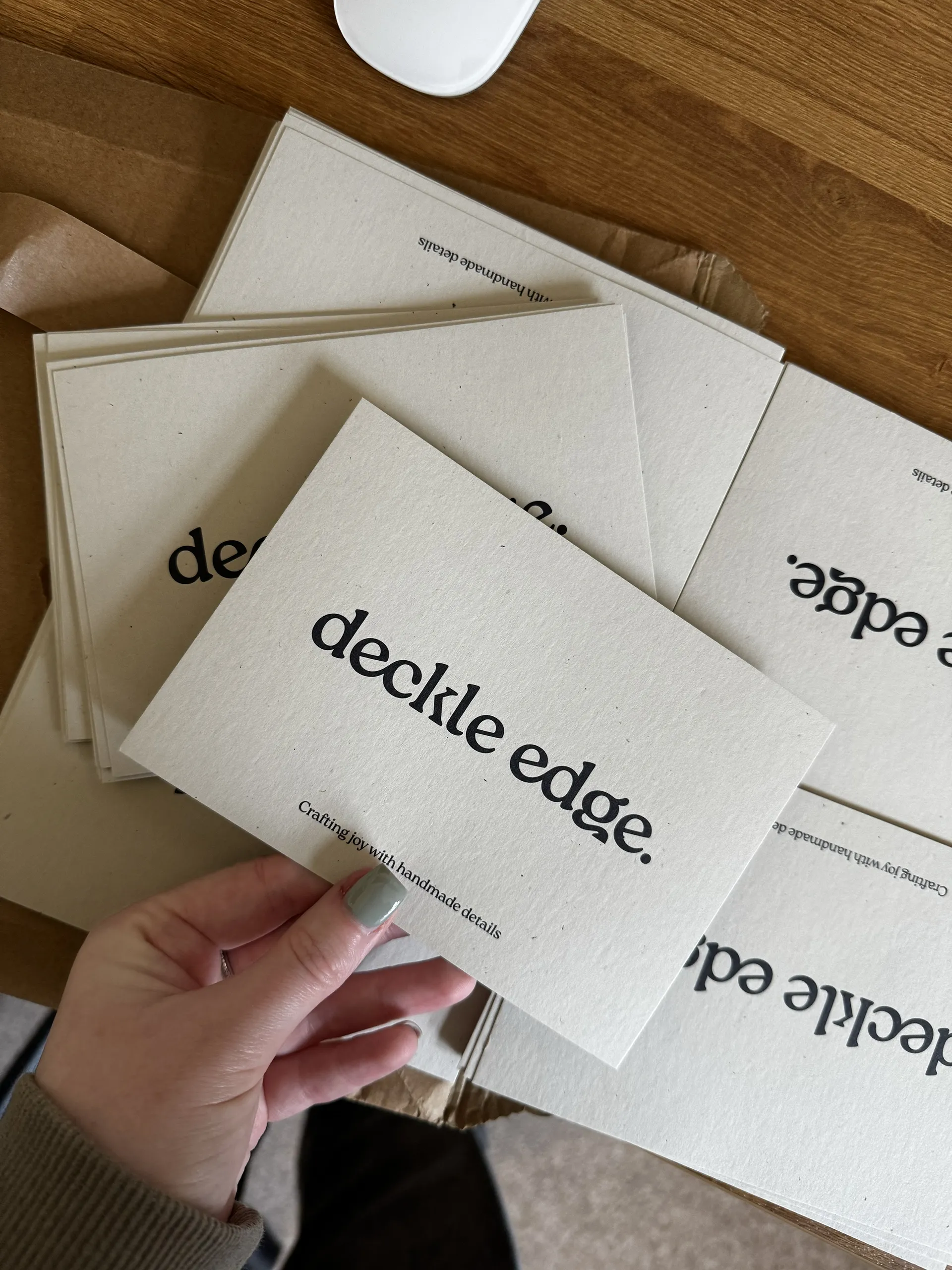 printed thank you cards and with deckle edge logo