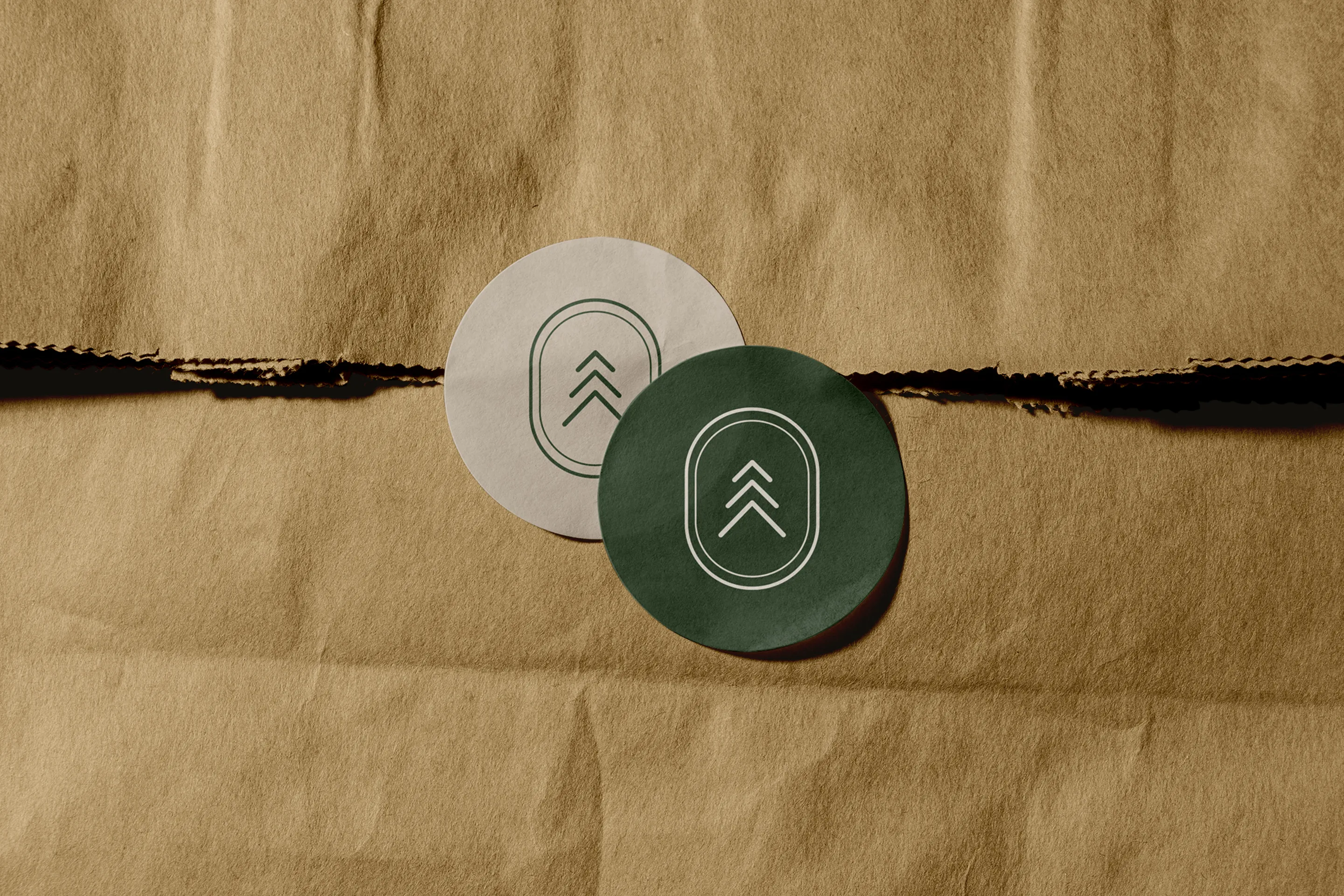 sticker designs on Kraft paper
