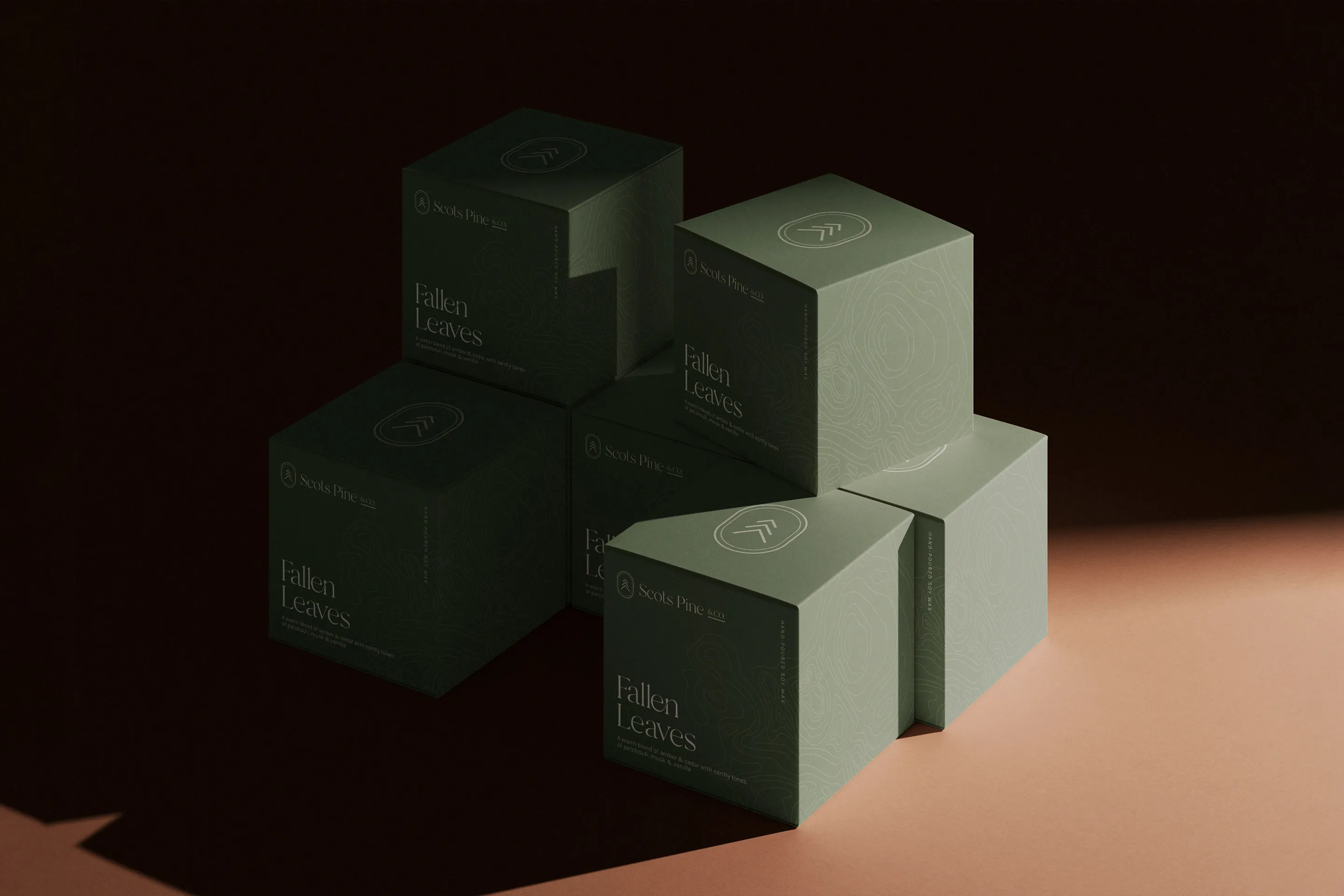 candle box packaging stacked