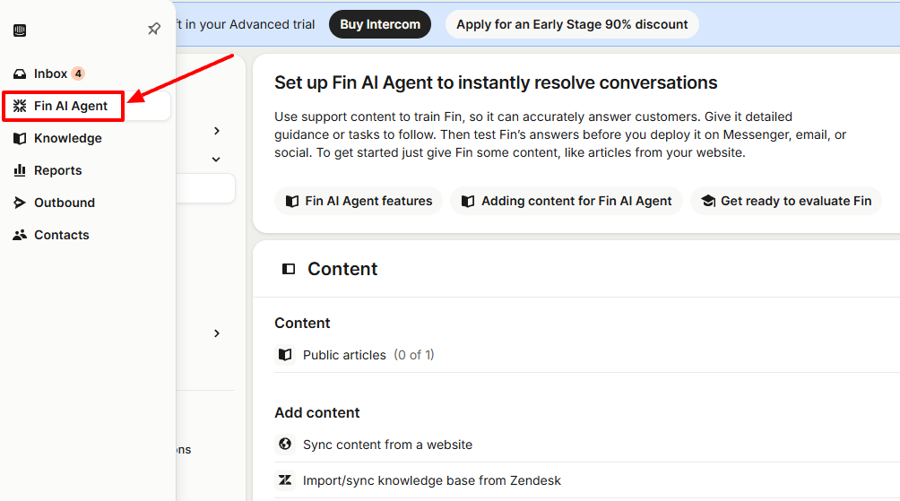 A screenshot of Loom with Fin AI agent highlighted