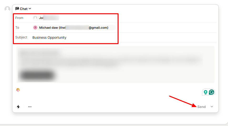 Compose and send a business opportunity email