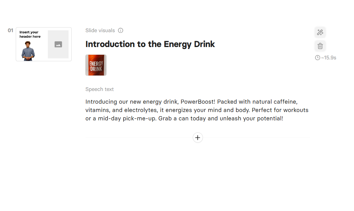 Energy drink video content creation