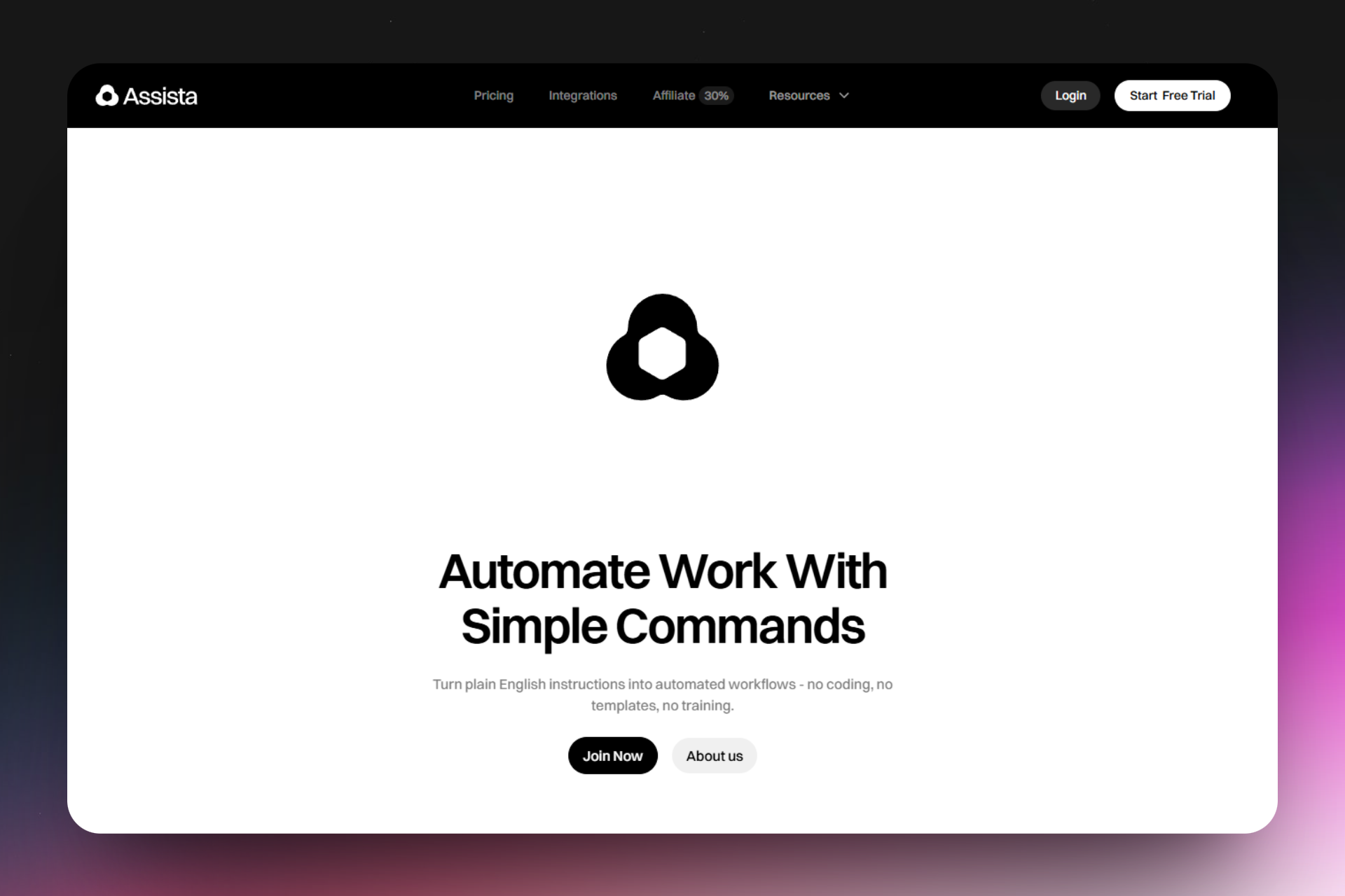 AI tool landing page