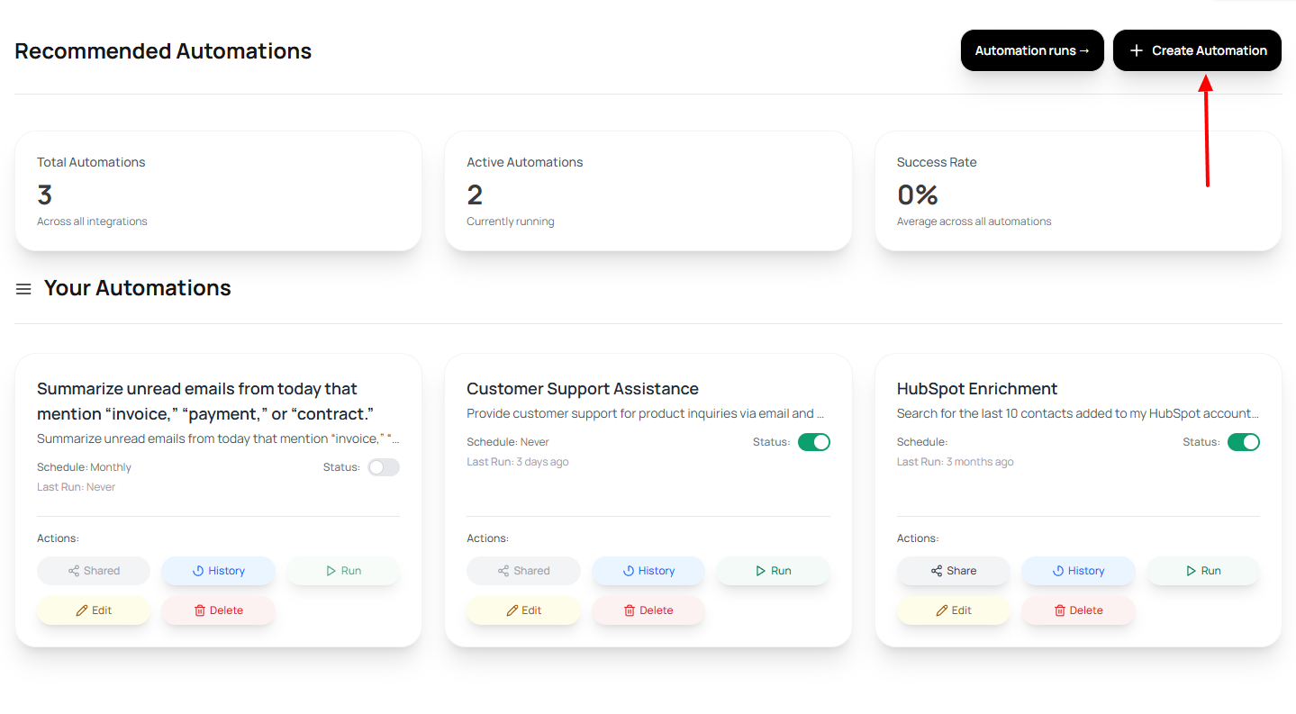 Creating new automation