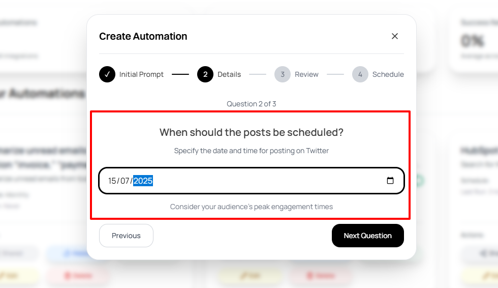 Scheduling AI productivity tool posts