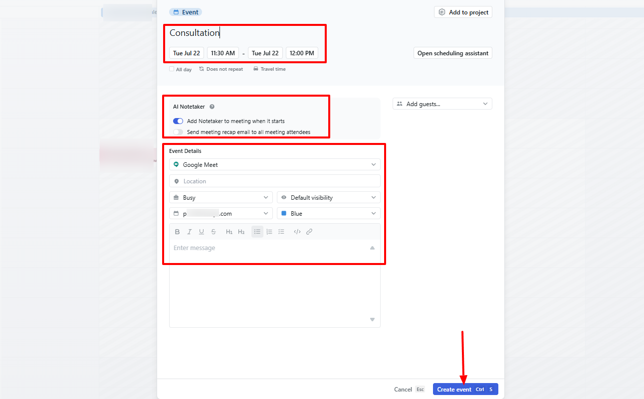 Calendar in Motion.ai