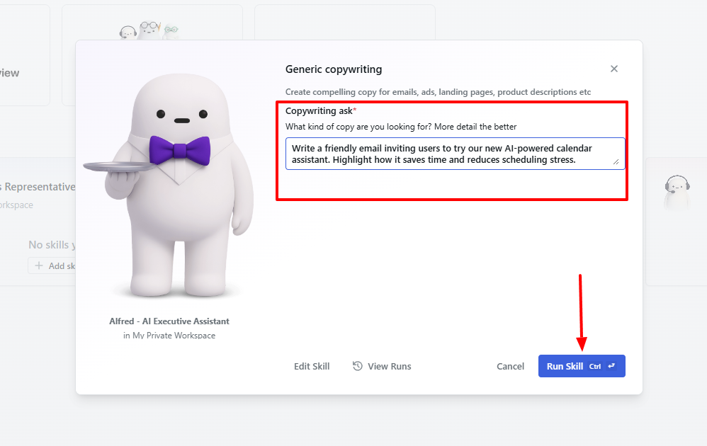 Choosing AI assistant skills in Motion