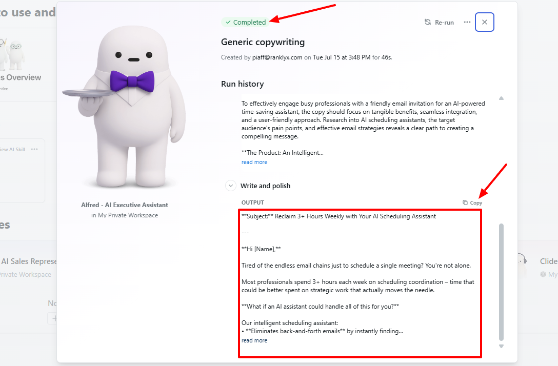 Choosing AI assistant skills in Motion