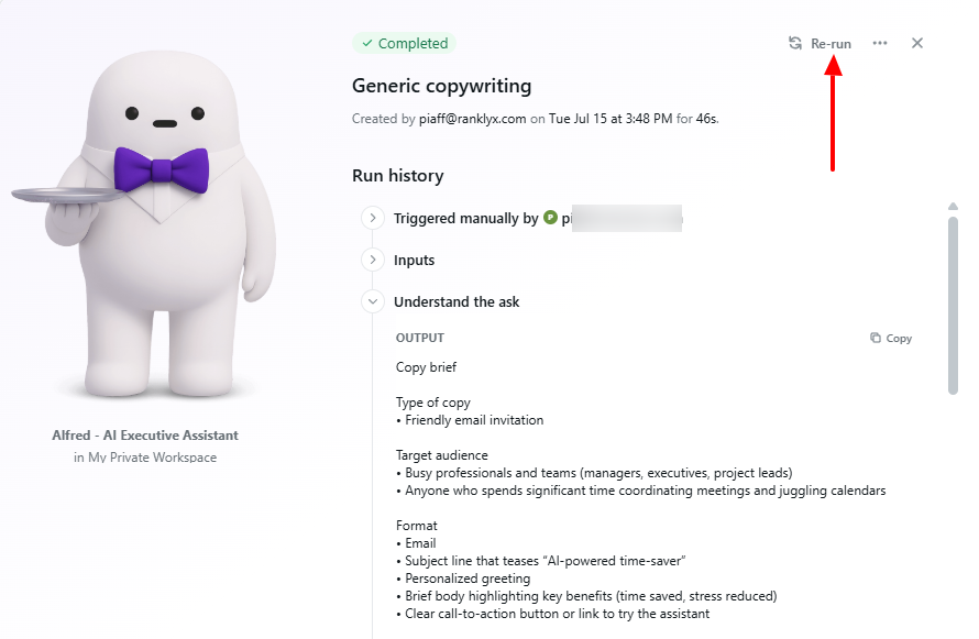 Motion.ai Customizing an AI employee's skill