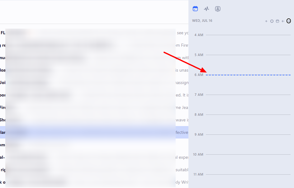 Screenshot of an email inbox and a calendar view