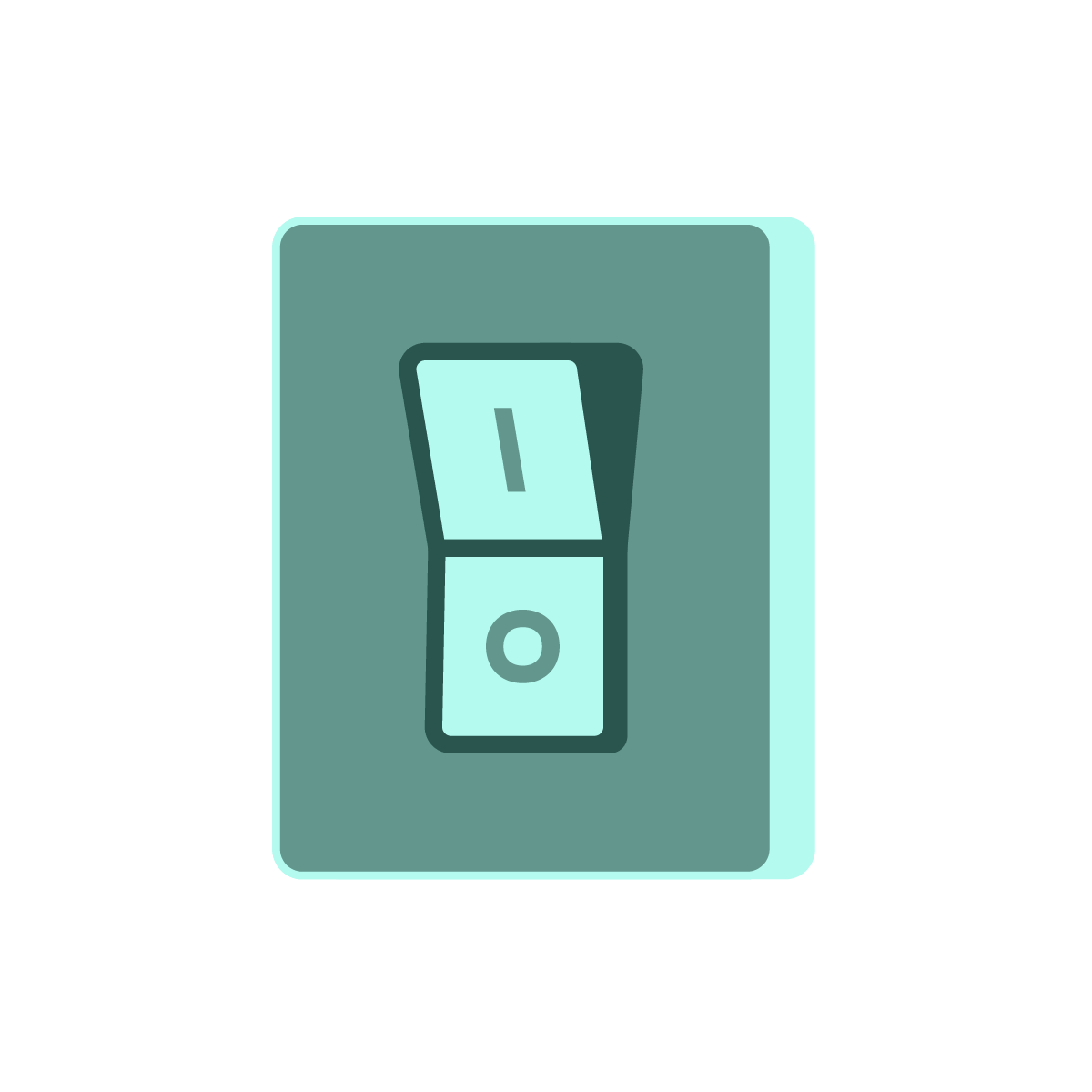 An illustration of a switch, goes on and off. When the switch goes on, stars glowing appear around it.