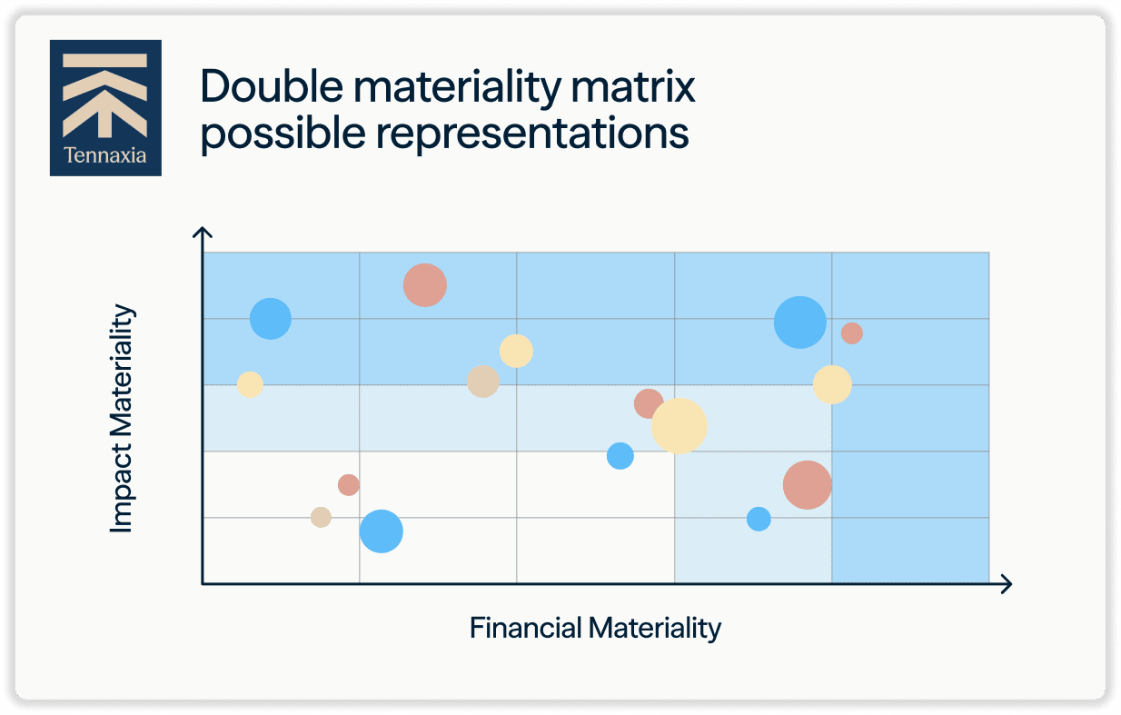Exemple de représentation d'une matrice de double matérialité