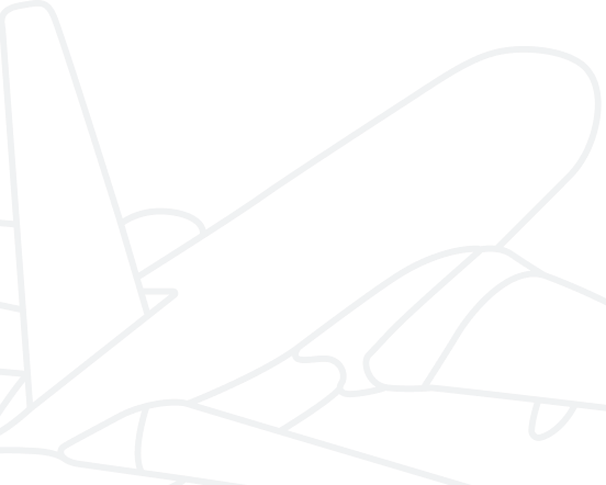 Outline drawing of a commercial airplane viewed from the rear-left side showing the tail, wings, and fuselage.