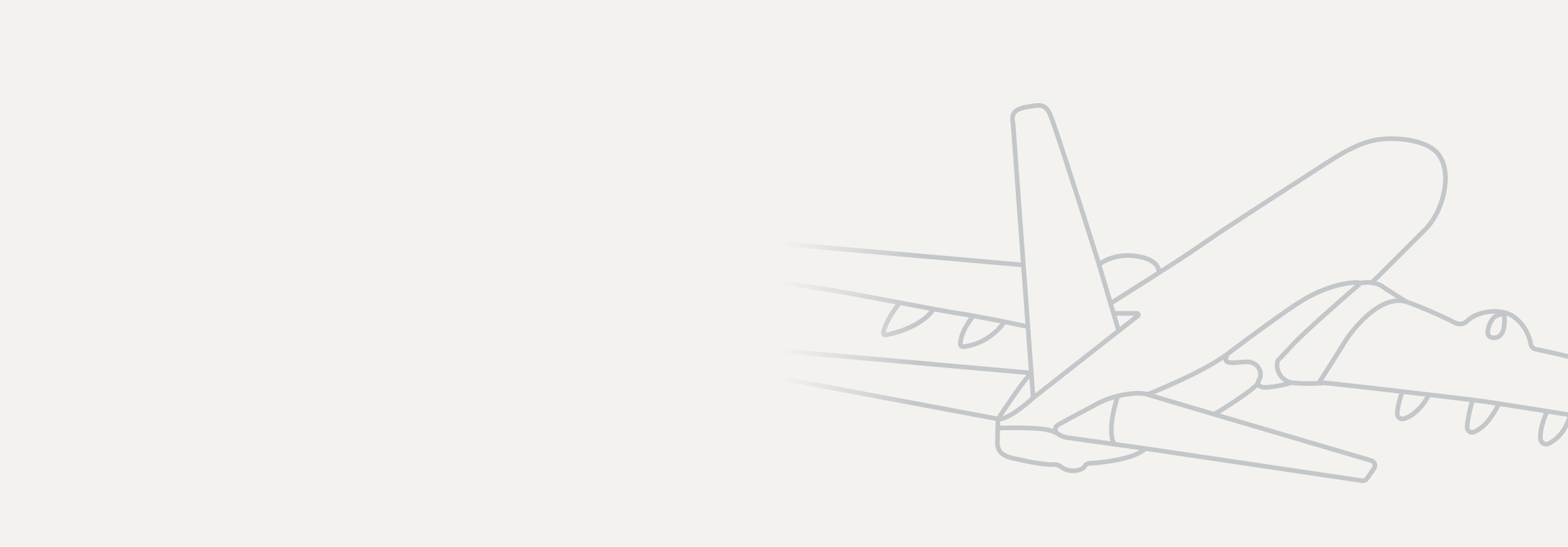 Outline sketch of a passenger airplane viewed from the rear right side.
