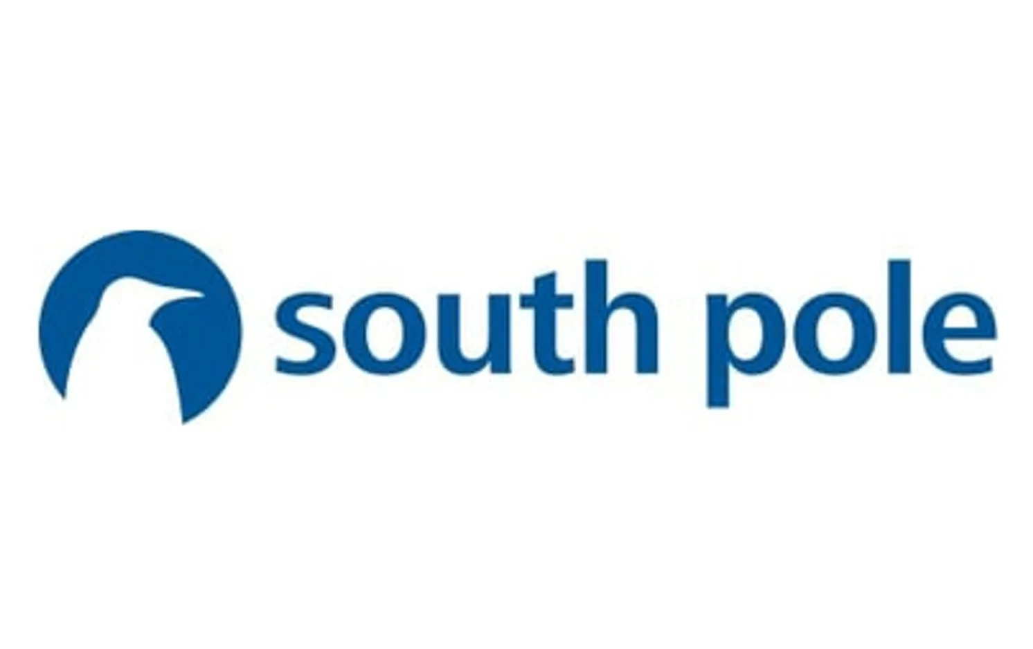 South Pole logo featuring a white penguin silhouette inside a blue circle next to blue text reading 'south pole'.